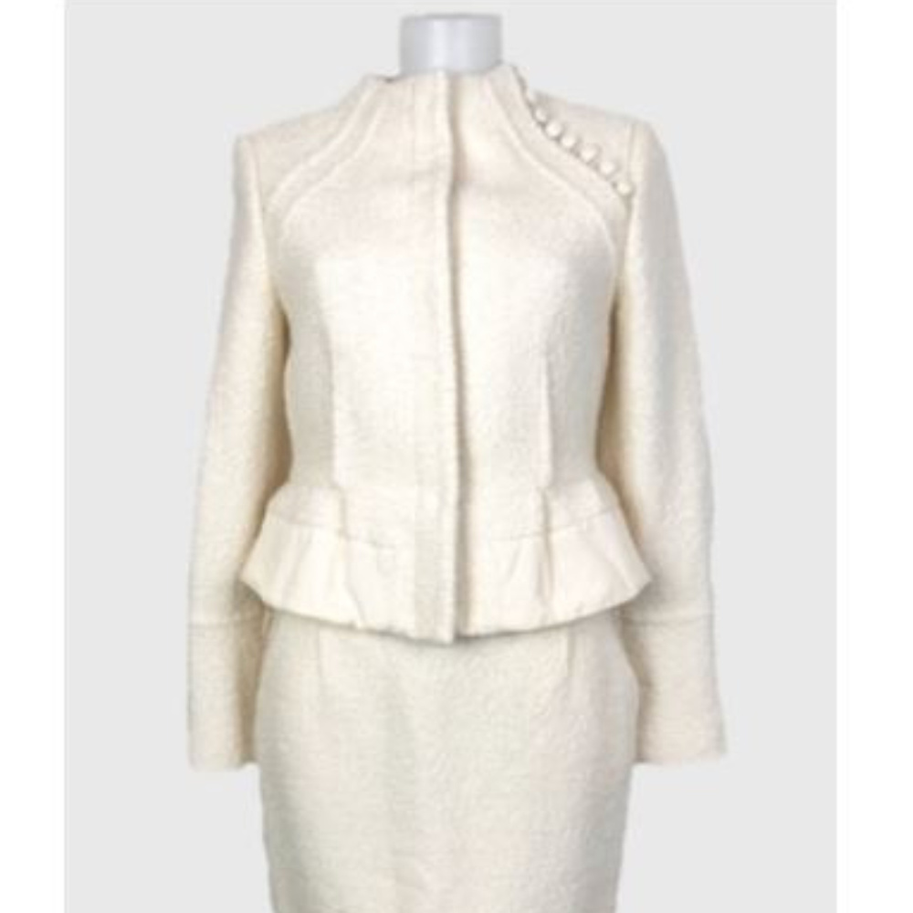 BCBG WOOL KNIT SUIT COAT JACKET BLAZER SMALL 4 5 6